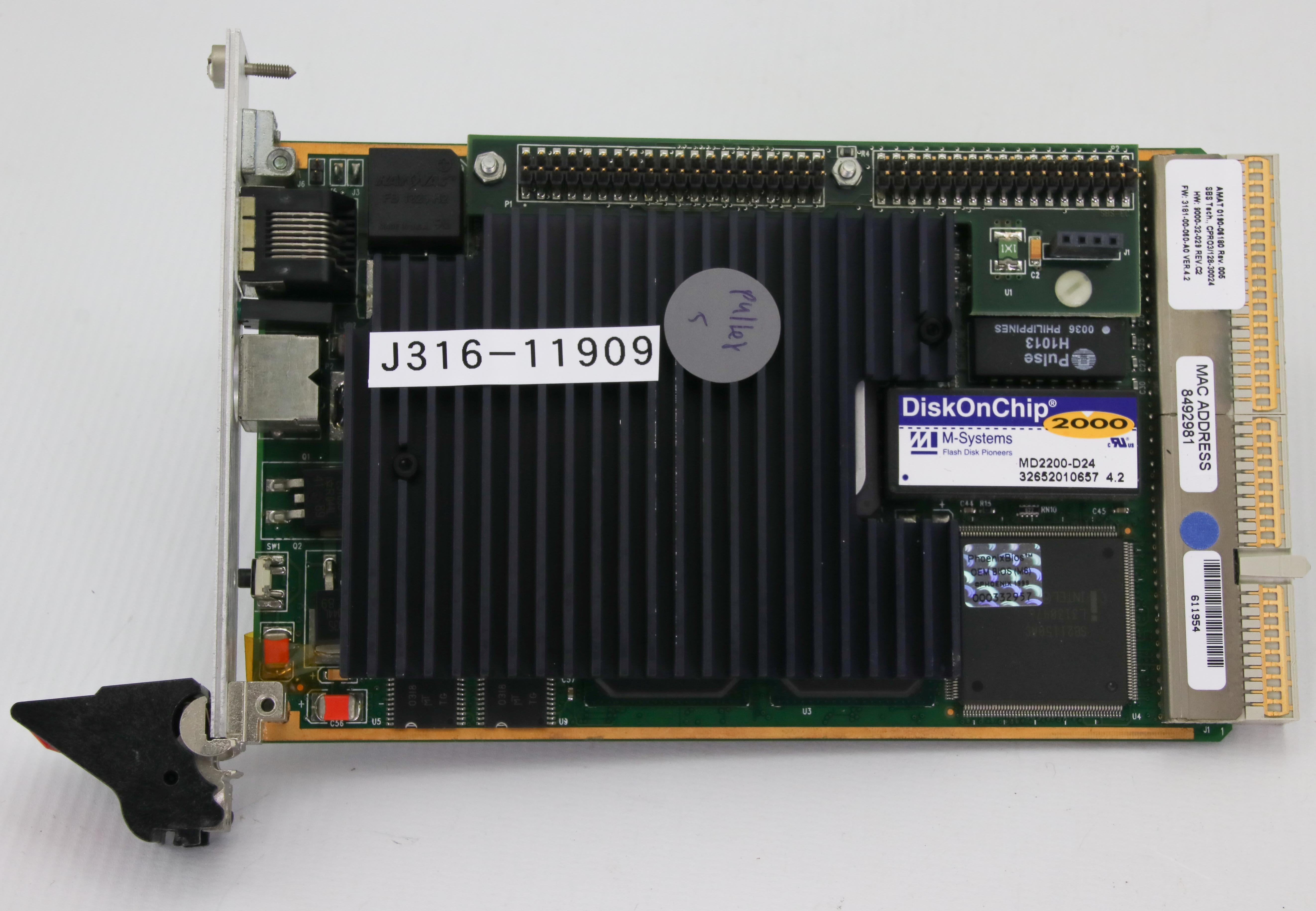 ライク 11909 APPLIED MATERIALS PCB, CARD SINGLE BD CMPTR 3U CPCI 300MHZ